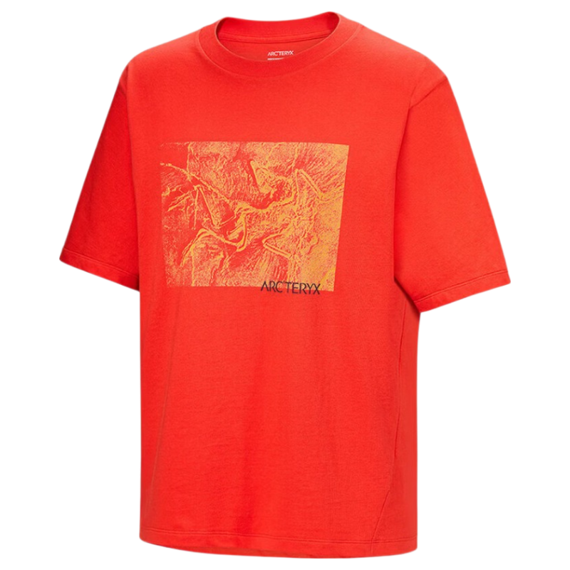ARC'TERYX KRAGG COTTON LITHOGRAPHICA SS Men's Cotton Short Sleeve T-Shirt Royal Red L