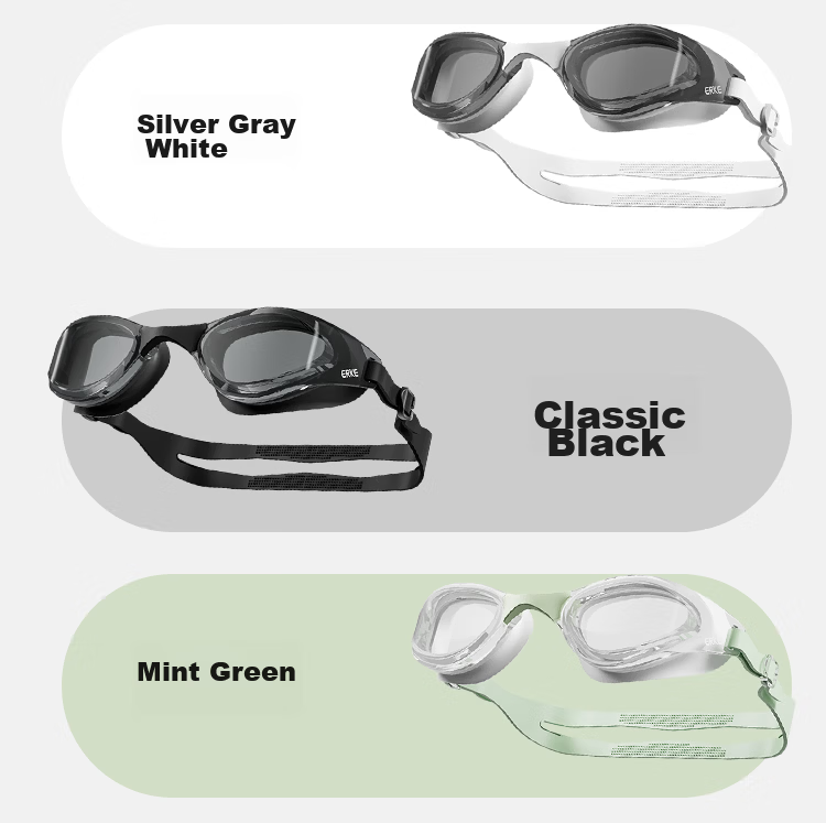 ERKE Adult Small Frame Racing Swim Goggles HD Waterproof Anti-Fog Prescription Professional Diving Swimming Gear Goggles Set 8