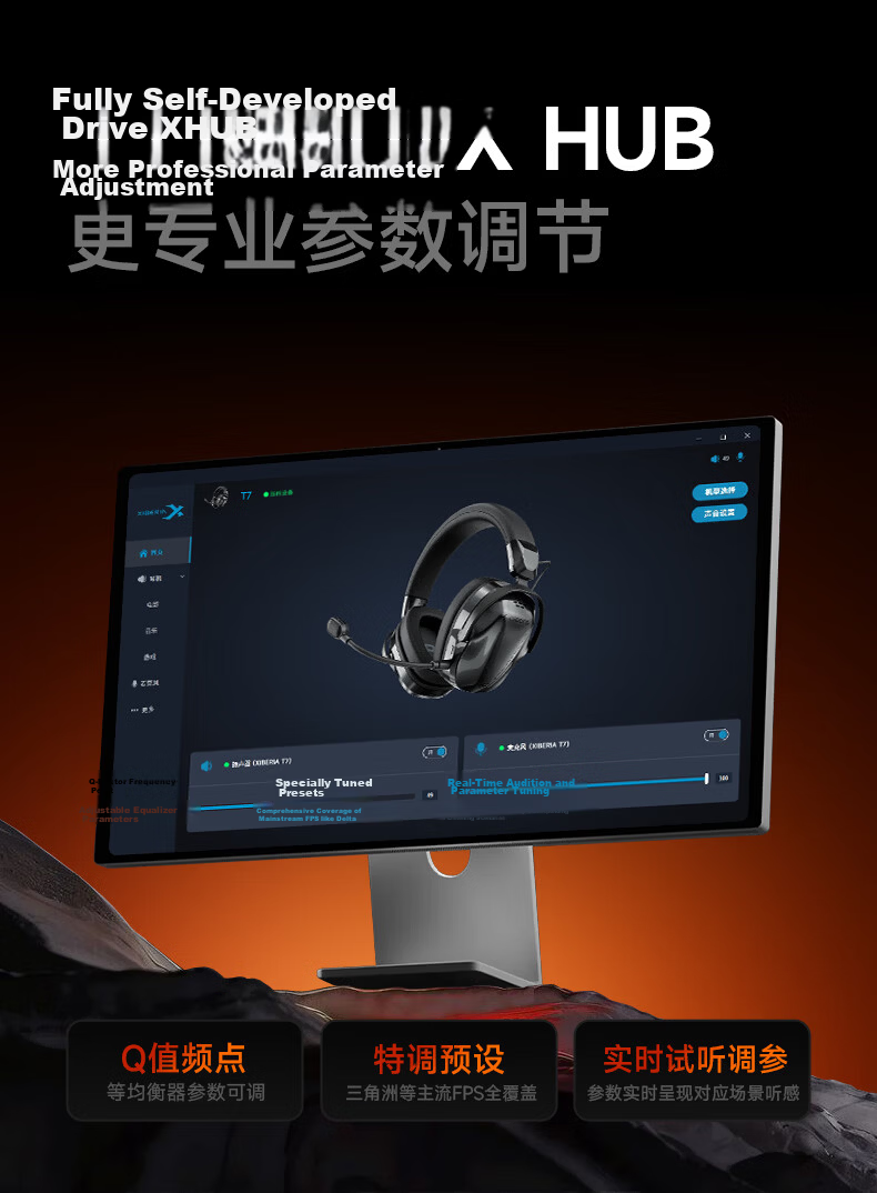 Siberia T7 [Peter Ho Endorsed] Quad-Mode Gaming Headset Bluetooth Wireless Over-Ear Esports Delta FPS Sound Positioning Triple Chamber + Dual Voice Online + NPU Noise Cancellation 17