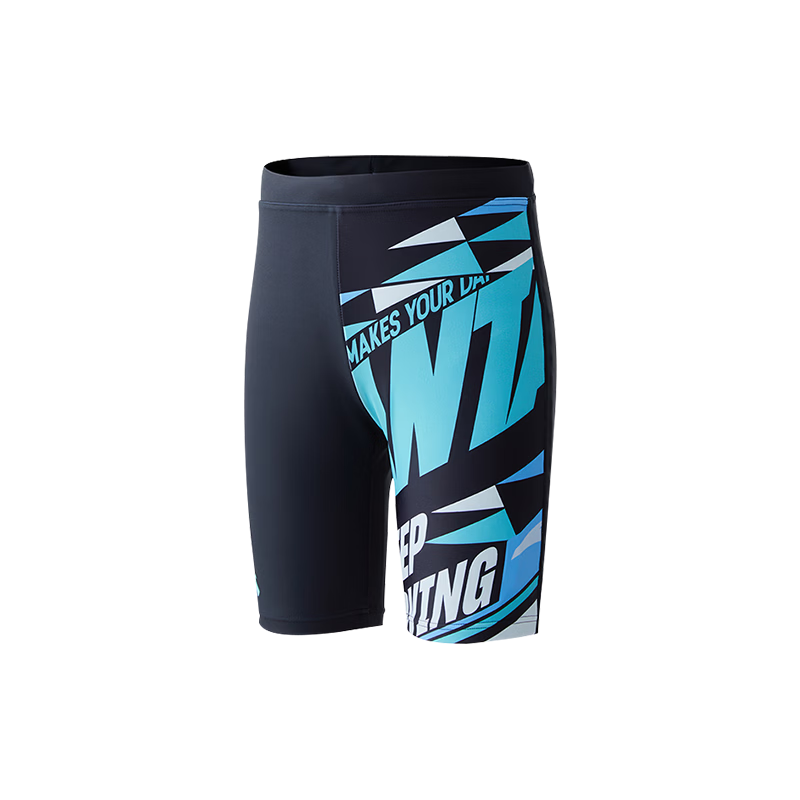 ANTA Children's Swim Shorts, Boys' Cartoon Print Knee-Length Swim Trunks, Professional Sports Training Quick-Dry Swimming Shorts for Older Childre