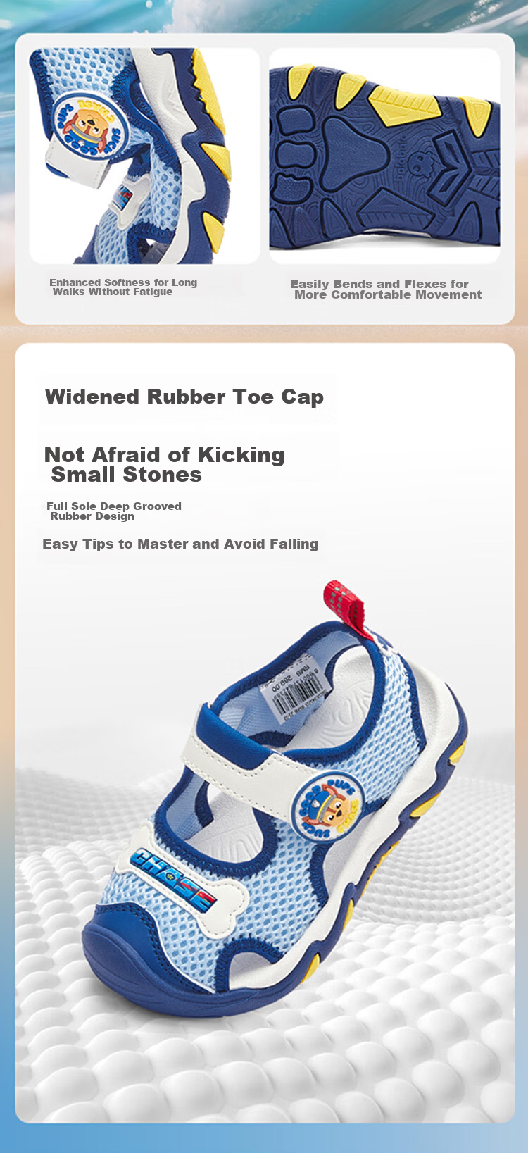 Balabala [Paw Patrol IP] Children's Toddler Shoes Boys Girls Summer New Breathable Sports Sandals Steady Walking Shoes Kids Shoes 8