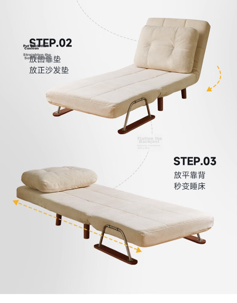 Jiayi Folding Sofa Bed 2026 New Model Dual-Use Small Apartment Single Bed Home Study Folding Bed 7