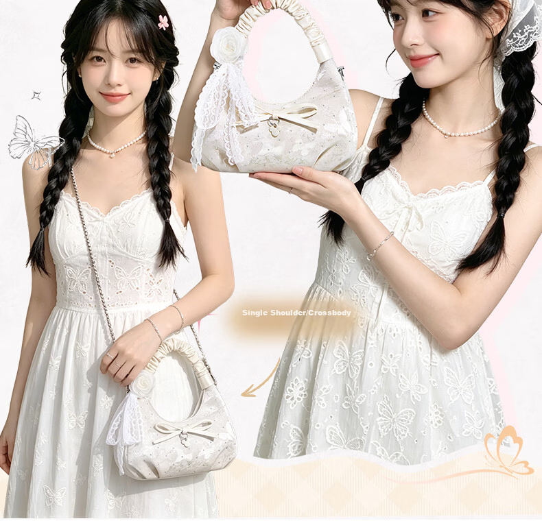 Disney Women's Bag 2026 New Luxury Boutique Bow Cloud Handbag Shoulder Bag Birthday Gift for Girls 4