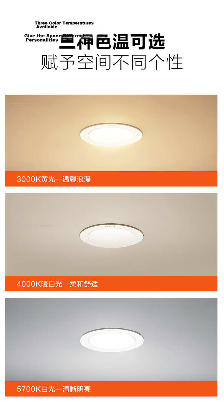 BULL LED Anti-Fog Downlight MT-B007K-AS Matte White 7W Warm Light 3000K Upgraded Ra97 Color Rendering Index 10