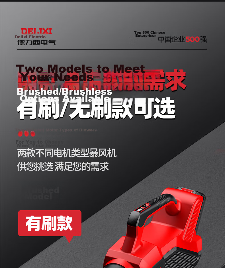 DELIXI ELECTRIC Cordless Blower High-Power Industrial Wireless Dust Blower Lithium Battery Storm Gun 6.0Ah 4