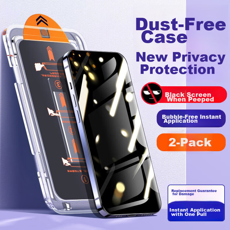 Fly Planet [2-Pack] Tempered Glass Screen Protector for Huawei Nova 15 Pro Privacy Anti-Peeping Full Coverage Anti-Fingerprint Film Quick Install Box