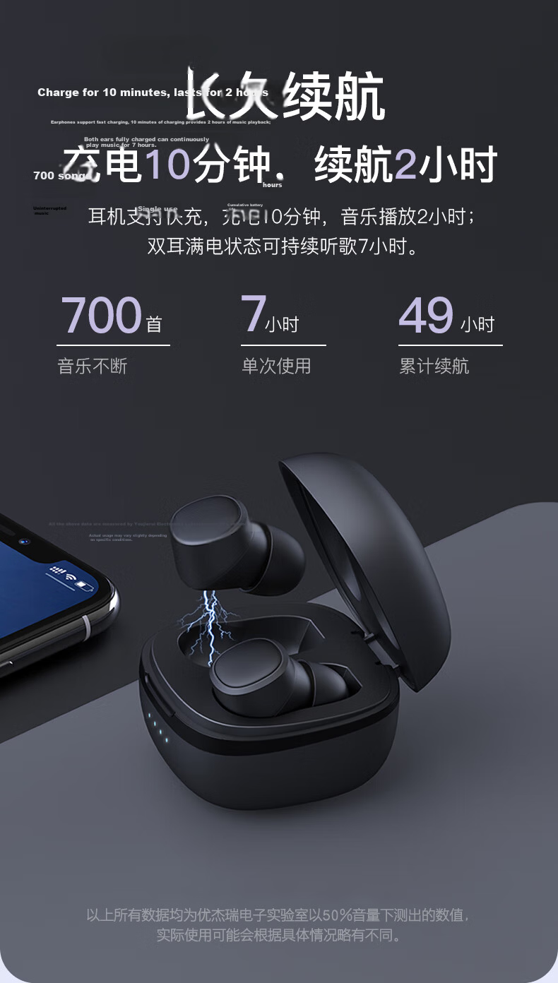 EMEY [Fully Upgraded] T1X True Wireless Bluetooth Earbuds, In-Ear Bean-Style Music And Call Headphones with Low Latency, Bluetooth 6.0 Noise Reduction, Compatible with Apple, Huawei, Xiaomi, Black 9