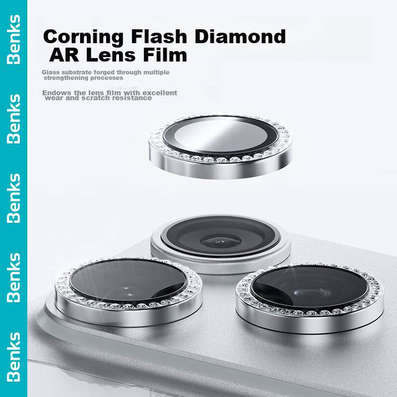Benks Corning AR Anti-Reflective Tempered Glass Camera Lens Protector for iPhone 17/16, Scratch-Resistant Transparent Protective Film