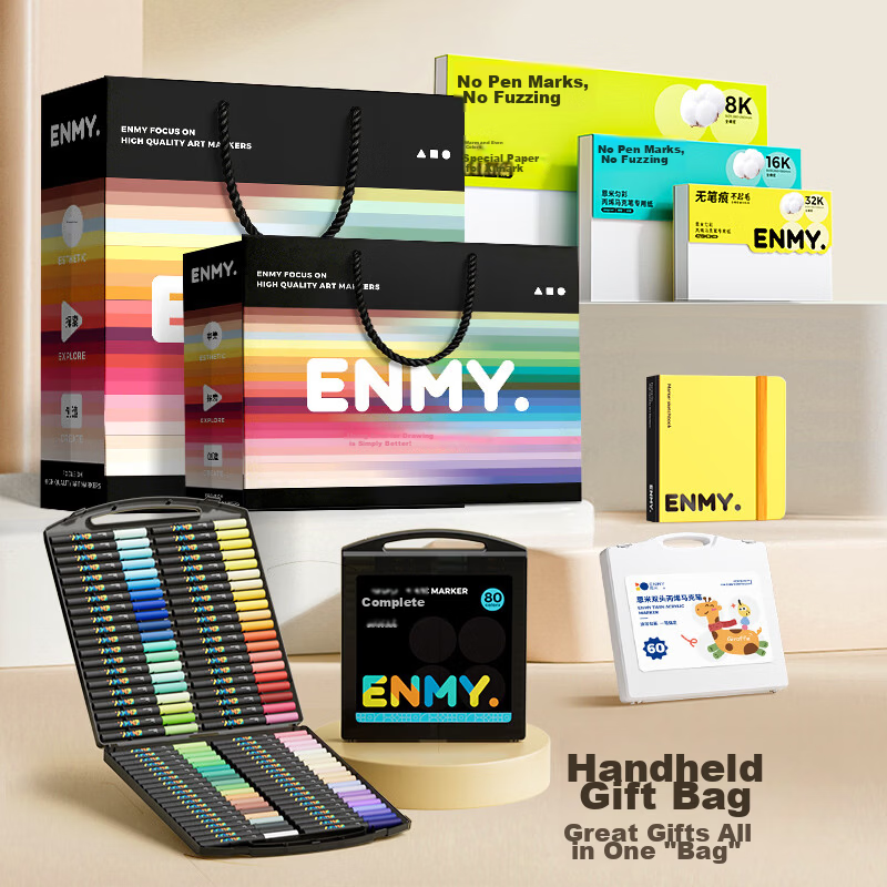 Enmy Large Marker Pen Original Authentic Bag Large Capacity Gift Packaging Simple Design Exquisite Premium Drawing Pen 5