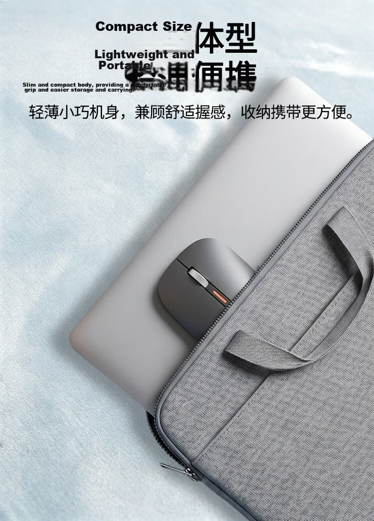 Lenovo Wireless Mouse 2.4G Silent Click Slim Portable Business Office Mouse for Laptop Desktop All-in-One Air1 Storm Gray 3