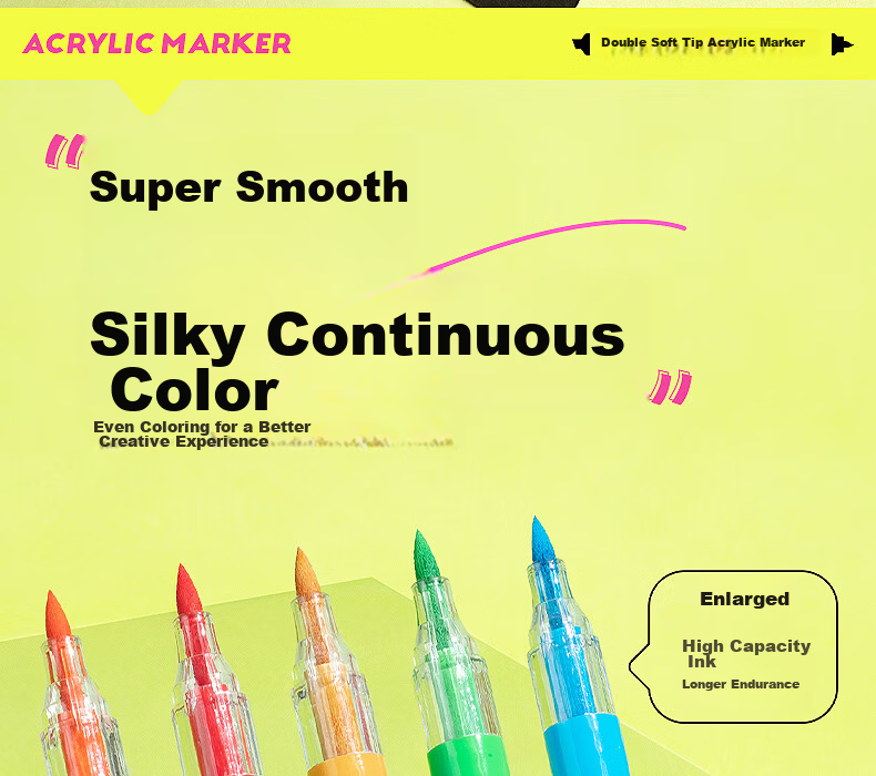 M&G 24-Color Acrylic Markers Dual Soft Tips Smooth Watercolor Pens for Kids Students Drawing Graffiti Hand Painting Art Supplies Birthday Graduation Gift APMV1463 11