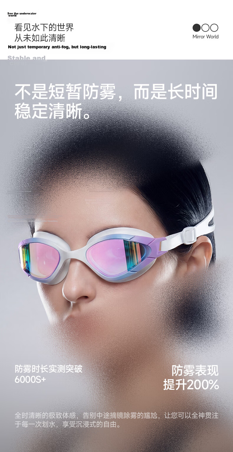 Keep Swimming Goggles HD Waterproof Anti-Fog Unisex Comfortable Adult Swim Glasses 020 Plano Purple Blue 2