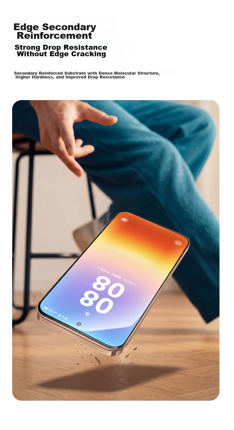 Moko Compatible Huawei PuraXMax HD Tempered Glass Screen Protector Full Coverage Anti-Fingerprint Drop-Proof Explosion-Proof Fingerprint Unlock Wear-Resistant Full Screen Protection Film 10