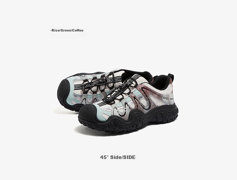 CAMEL Aurora Cute Ugly Women's Outdoor Hiking Casual Shoes L26S202229 Off-White/Black (Hollow Style) Size 35 62
