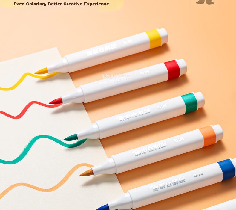 M&G Stationery 24 Colors + 4 Acrylic Markers Children's Student Watercolor Pen Set Waterproof Fluorescent Hand-Painting Birthday Graduation Gift APMU5252 9