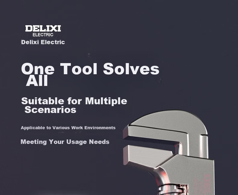 Delixi Adjustable Wrench Multi-Functional Pipe Wrench Universal Angle F-Type Large Opening Thickened Pipe Pliers 5