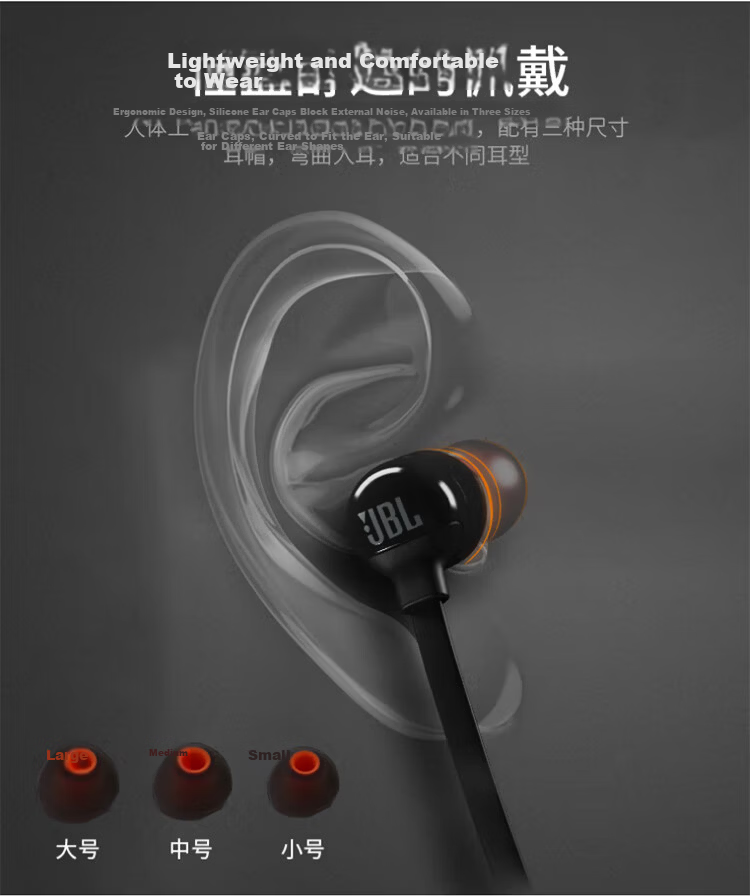 JBL T110 Wired Stereo In-Ear Headphones with Microphone for Computer Gaming and Sports, Compatible with 3.5mm Devices, Blue 7