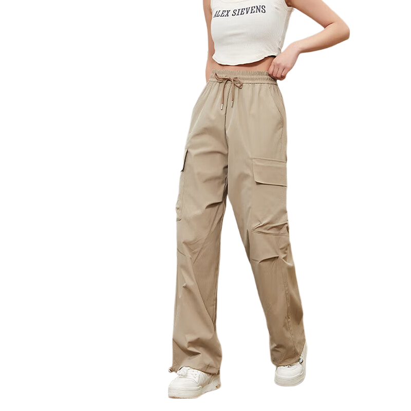 Borui Women's Work Pants 2026 Summer Outdoor Sports Tactical Straight-Leg Jogger Couple Paratrooper Casual Pants