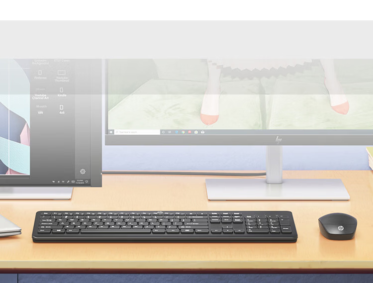 HP Wired Keyboard and Mouse Set USB Plug and Play Silent Office Keyboard and Mouse Full Set for Laptop and Desktop Commercial Use 14