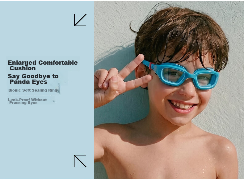 WATERTIME Kids Waterproof Anti-Fog HD Mid-Frame Swimming Goggles Boys Girls Professional Swim Training Gear 8