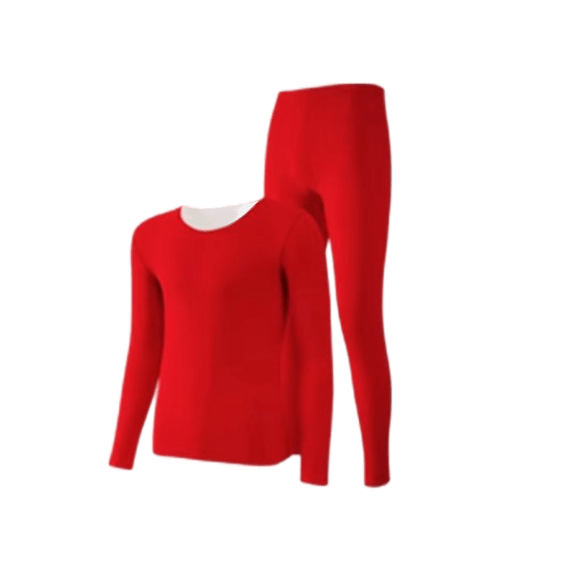 LangSha Men's Thermal Underwear Thin Round Neck Wool Silk Reversible Double-Sided Fleece Autumn Top and Bottom Set