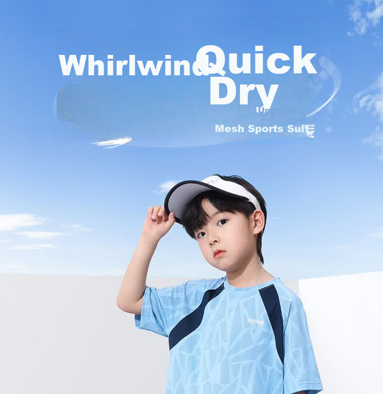 Zuoxi Boys' Summer Outfit Set, 2026 New Style Children's Short-Sleeve Set, Quick-Dry Sports Two-Piece Suit for Summer, Blue, Size 160 1