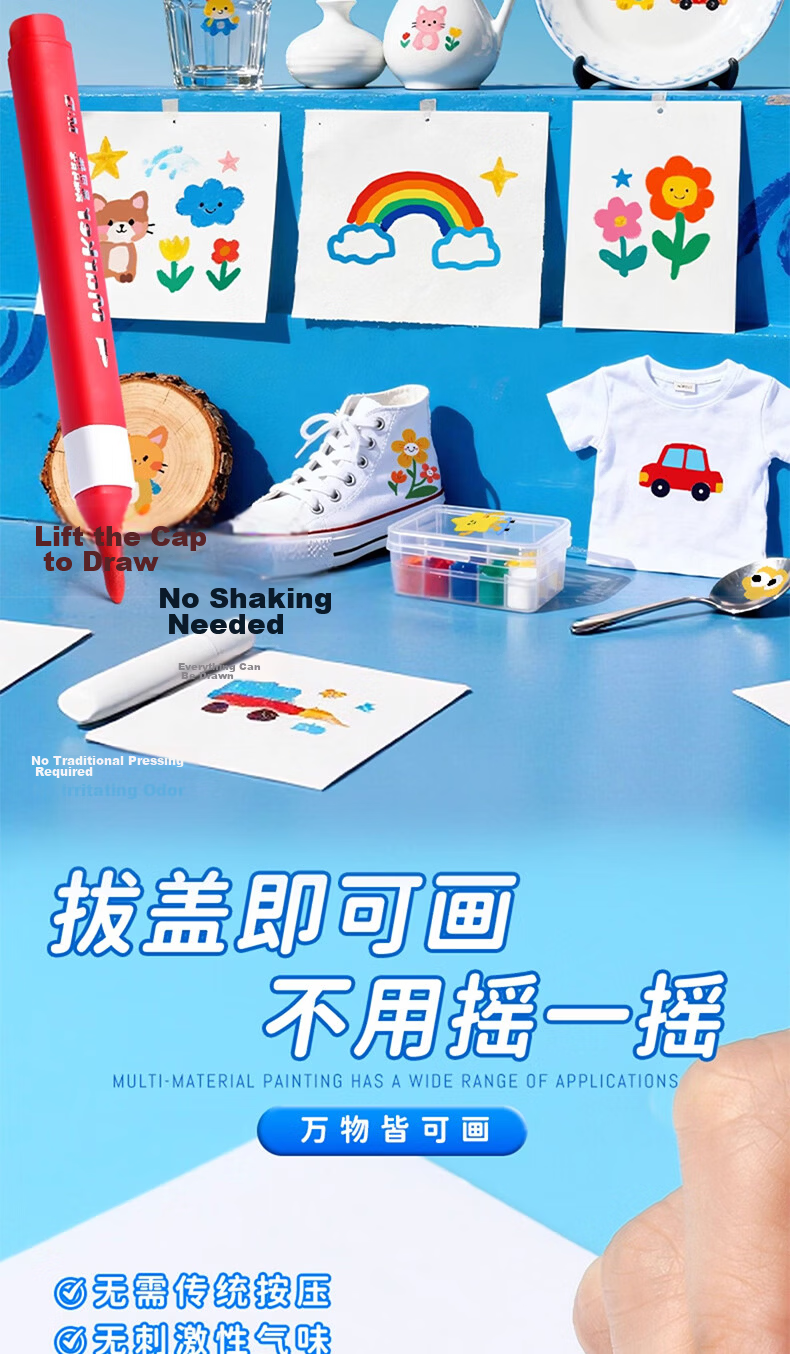 M&G Stationery, 36 Colors + 6 Acrylic Markers, Easy-Grip Student Children's Watercolor Pens, Washable Drawing Pens, Doodle Sketching Coloring Birthday Graduation Gift APMT80C3 5