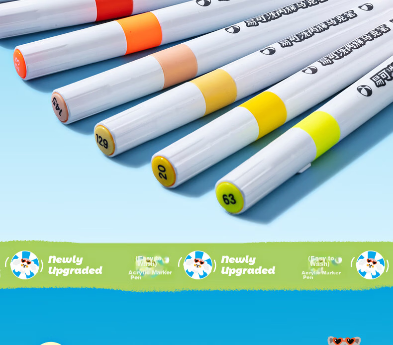 M&G 12-Color Washable Acrylic Markers for Kids Students Watercolor Pens Drawing Graffiti Birthday Graduation Gift APMT80L7 18