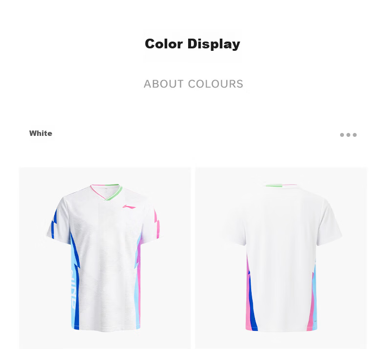 LI-NING Badminton Shirt Unisex Club Series Short Sleeve Competition Jersey Sportswear White XL 17