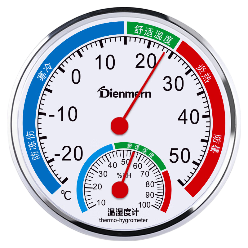 Dienmern Large Dial Indoor Temperature And Humidity Meter/thermometer, Dual-Use Desktop And Wall-Mounted High-Precision Baby Room Temperature Meter Hygrometer