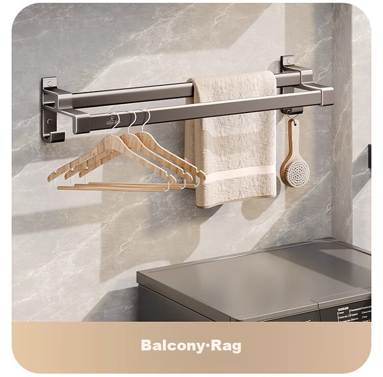 Submarine Bathroom Towel Rack Wall-Mounted Storage Shelf QSTY017260G 9