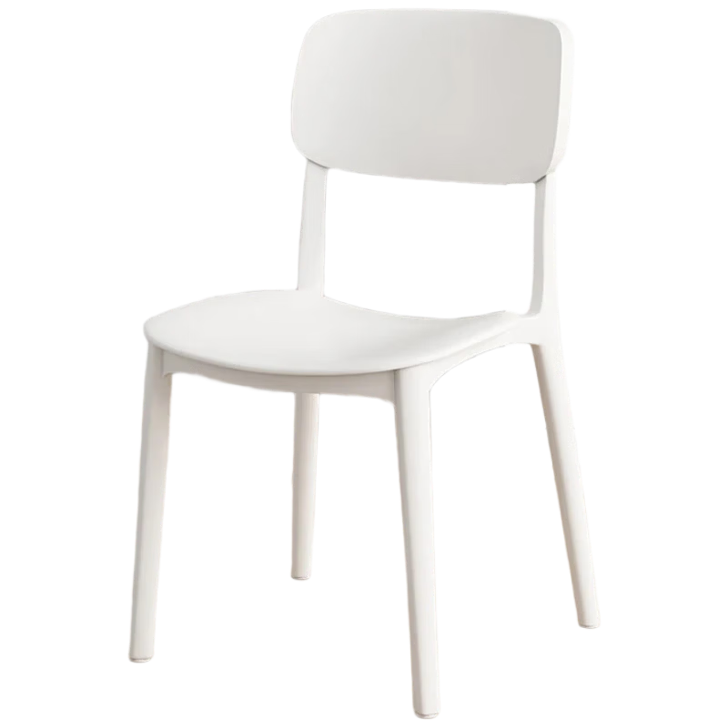 Quanpinwu Dining Chair Plastic Office Chair with Backrest Leisure Desk Chair Study Chair Set of 2 Black