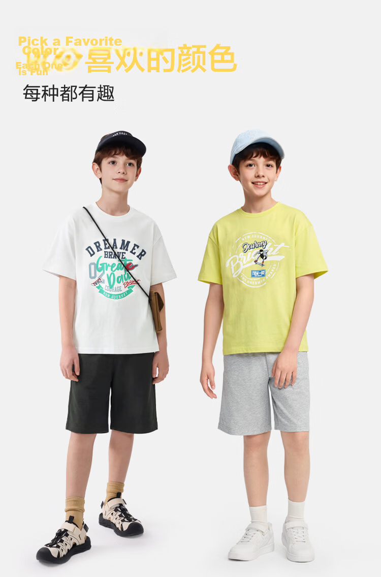 Balabala Boys' Short Sleeve Set Kids' Two-Piece Quick-Dry Comfortable T-Shirt and Pants 2026 New Summer Collection 7