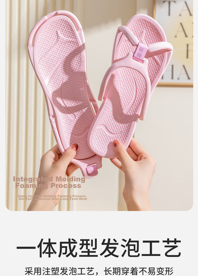 Ganmai Travel Foldable Slippers Unisex Business Trip Essential Hotel Non-Slip Portable Sandals Khaki Size 37-38 4