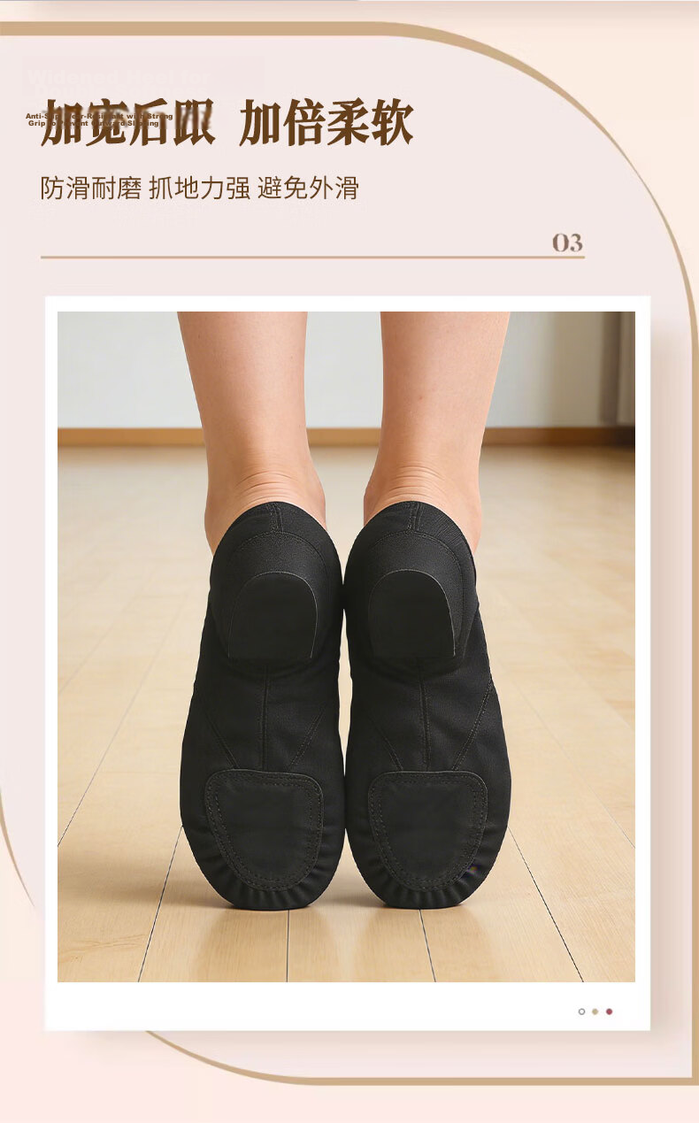 SooGree Dance Shoes with Soft Sole Canvas Teacher Shoes Belly Dance Shoes Posture Etiquette Training Shoes Adult Ballet Shoes 4