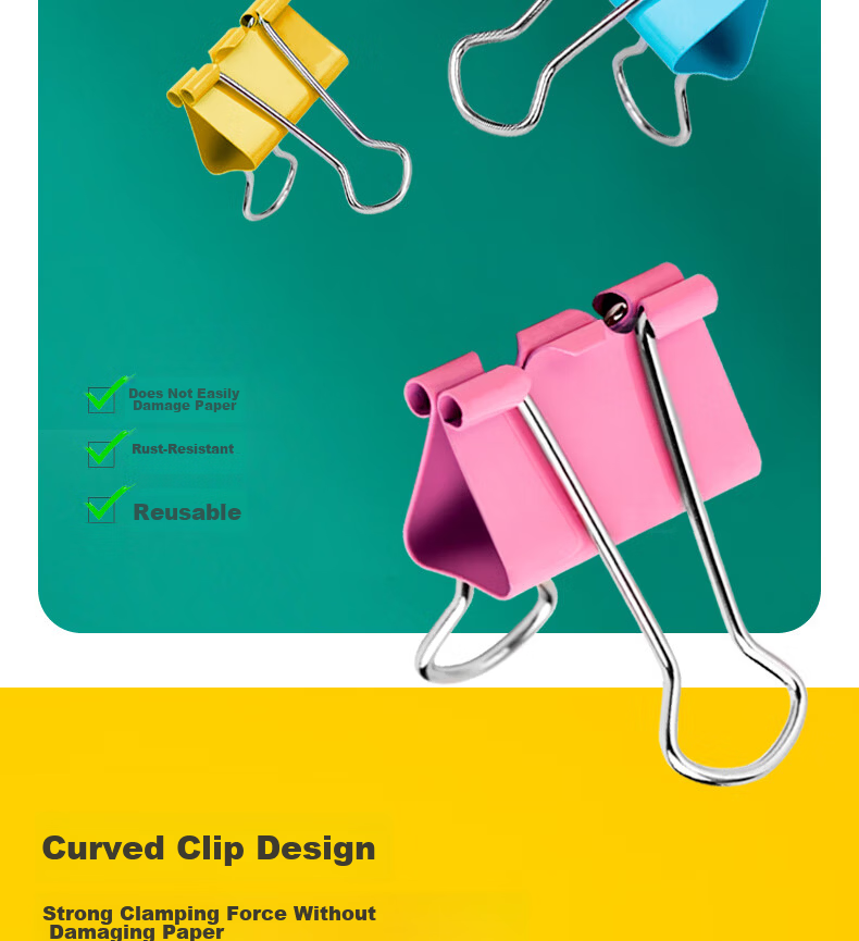 Deli 60pcs 15mm Colored Small Metal Binder Clips No.6 Paper Clips TP206 8