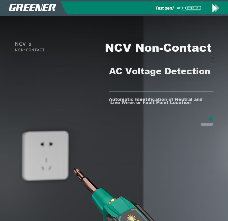 GREENER Electric Tester Pen Multifunction Digital Voltage Detector Screwdriver for Household Leakage and Wire Break Detection 13