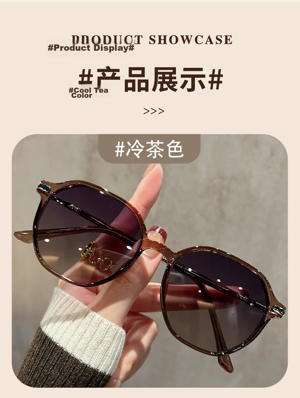 AMORAYS 2026 New Polarized Sunglasses for Women High-End Sun Protection Small Face UV Protection Pink 1