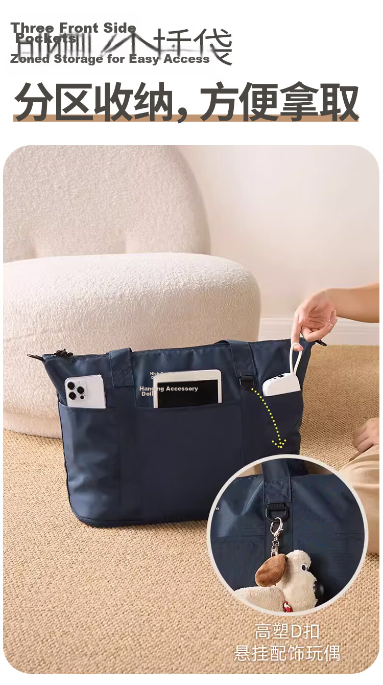 Banjeni Large Capacity Travel Bag Unisex Foldable Luggage Sleeve Maternity Storage Gym Handheld Crossbody Bag 7