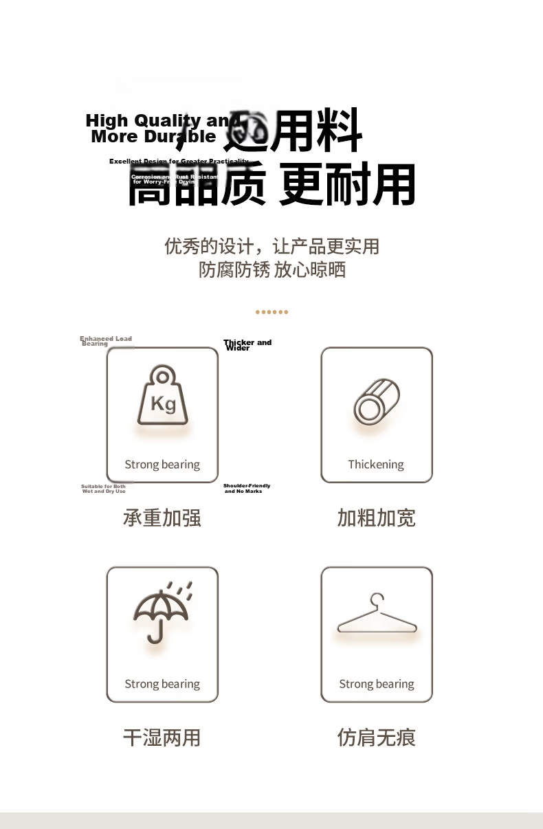 Baicaoyuan Non-Marking Shoulder Protective Clothes Hanger Anti-Slip Thickened Wide Large Capacity 50-Pack 2