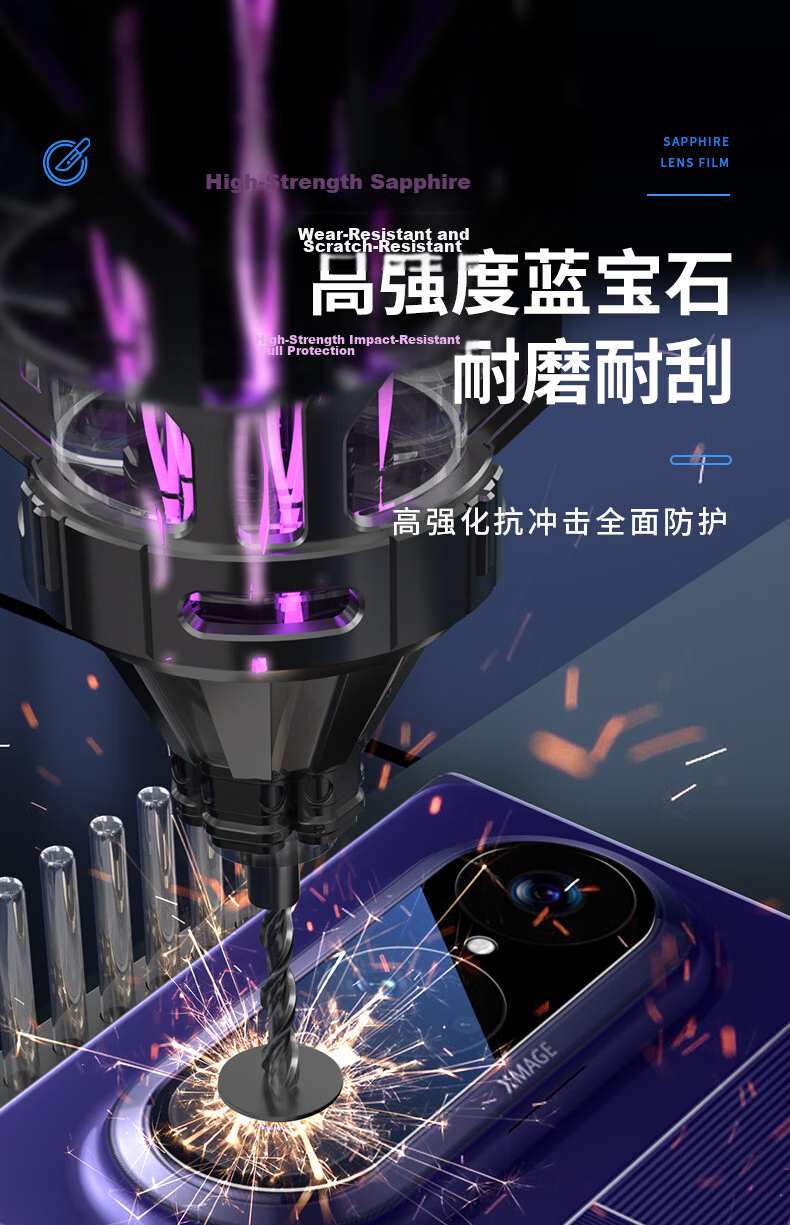 BLUEO Sapphire AR Anti-Reflective Huawei PuraXmax Lens Film Rear Camera HD Scratch-Resistant Foldable Screen Protector 8