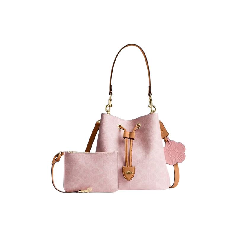 COACH Women's Luxury ROWAN Medium Shoulder Bucket Bag Nested Bag CEA23