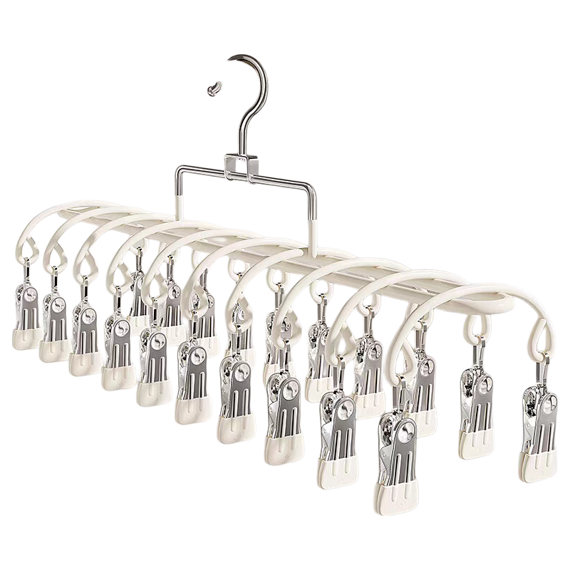 Fan Ye 20-Clip Multi-Head Clothes Hanger Baby Hanger Windproof Non-Slip Underwear Hanger Dormitory Multi-Functional Drying Rack