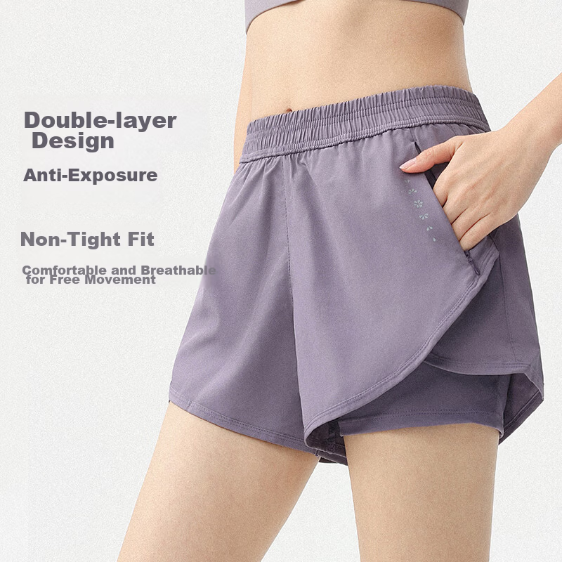 DRUR Women's Outdoor Running Sports Shorts Summer Breathable Quick-Dry Fitness Yoga Tennis Badminton Shorts