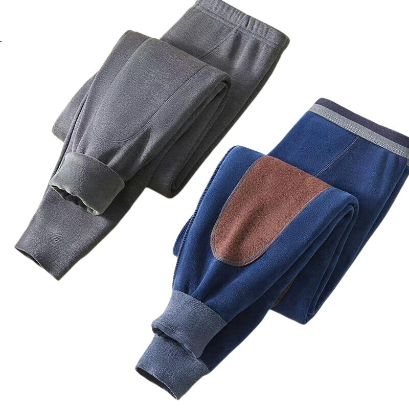 Pierre Cardin Men's Thermal Pants Wool Silk Knee Protection Fleece Lined Thickened Cotton Autumn Long Johns Northeast Cold-Resistant Underwear