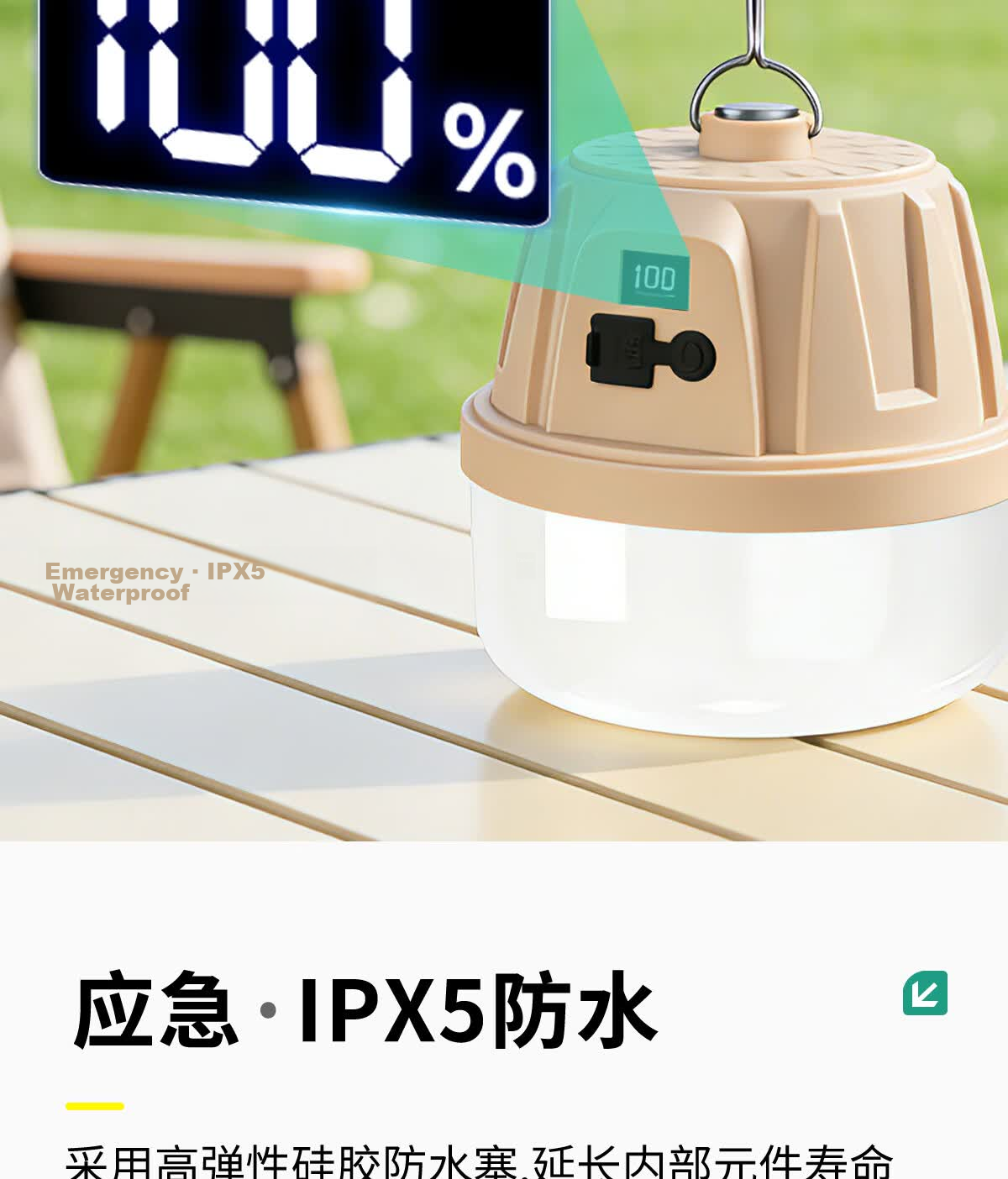 MAX LOAD Rechargeable Outdoor Super Bright LED Tent Hanging Light Night Market Camping Household Bulb Lamp 16