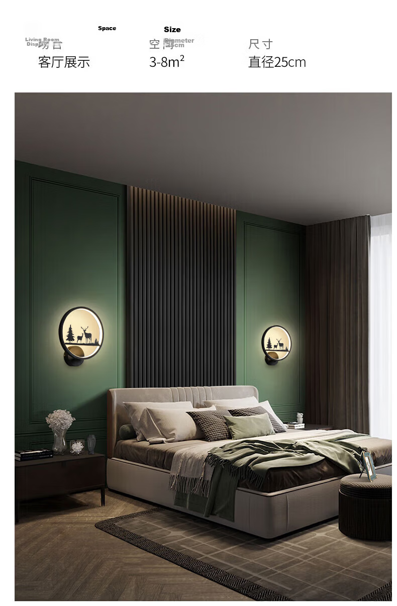 Dengling Full-Spectrum Eye-Care LED Nordic Wall Lamp for Bedroom Bedside, Corridor, Staircase, Living Room Background Wall 9