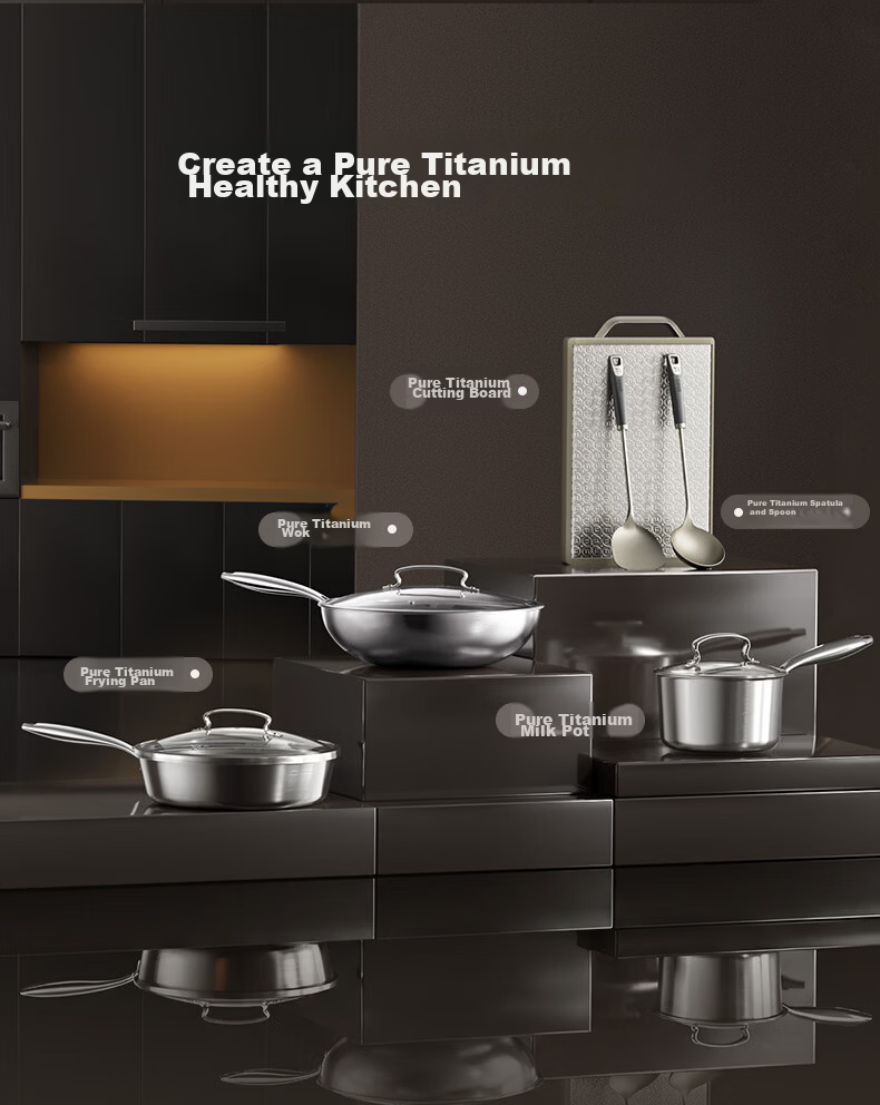 SUPOR JD Exclusive Pure Titanium Milk Pot Non-Coated Lightweight Non-Stick 100% Pure Titanium Plate Milk Pot 18cm Compatible with All Stoves 26