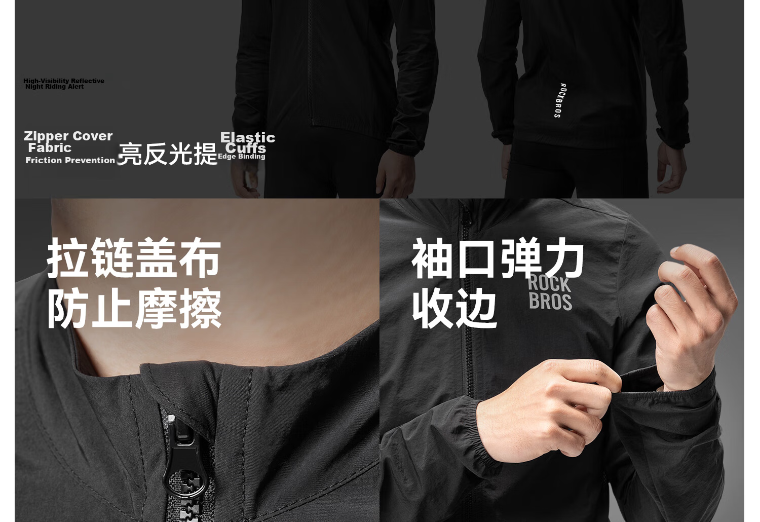 Rockbros Spring Summer Cycling Windbreaker Windproof Sunscreen Cycling Jacket Road Bike Breathable Men's Black L 36