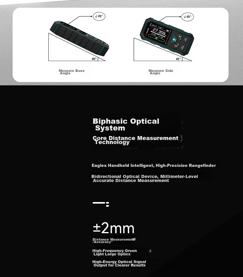 SNDWAY Yingsikes Two-Way Laser Distance Meter High-Precision Electronic Ruler with Magnetic Green Light KE60BG 7